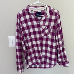 Lightweight checked flannel shirt